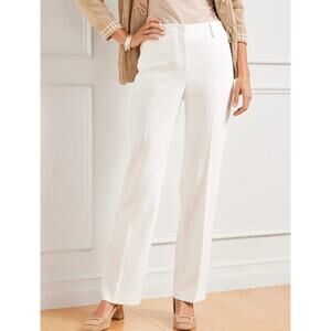 Talbots Womens 16 Plus White Southampton Tailored Stretch Straight Leg Pants